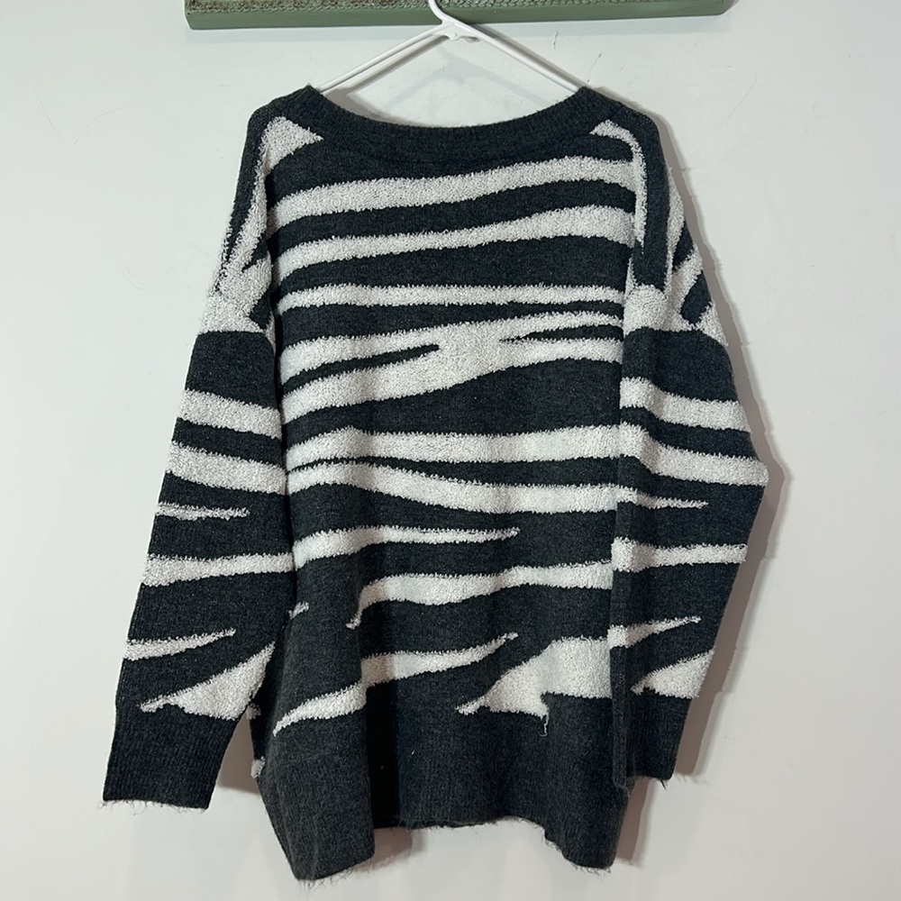 Michael Stars Zebra Nell Brushed Stroke Jacquard Cardigan Women's Plus Size 1x - Picture 7 of 10